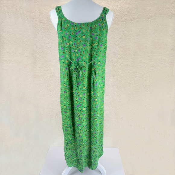 Pudding Shop April Cornell 2000 Maxi Dress 2 Flower Print Sleeveless Cottagecore - Picture 2 of 14
